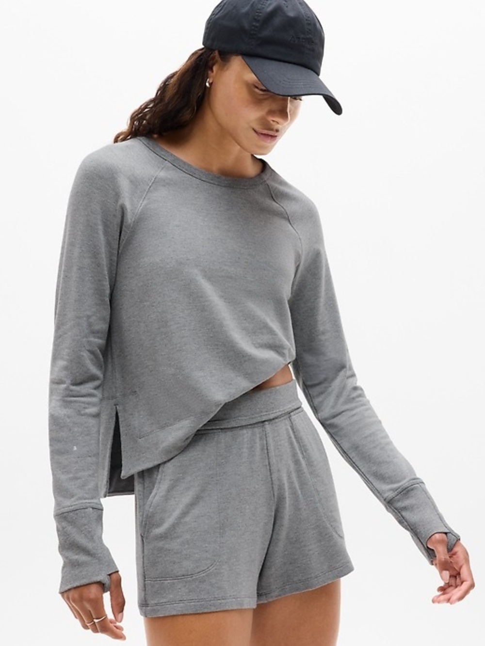 Athleta Coastal Luxe Recover High Hip Sweatshirt, Size XL TALL